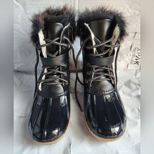 Black Fur Winter Boots